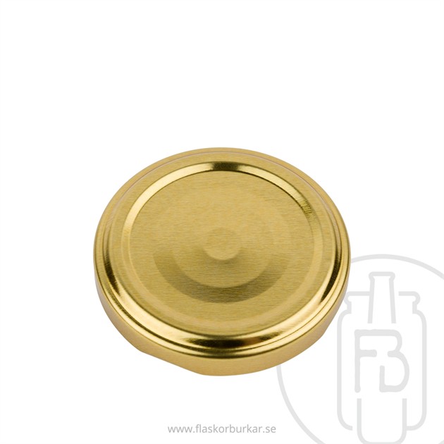 Twist off lid, 53mm Gold, Safety button